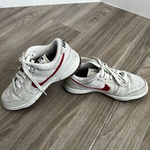 Nike women’s White and Red Sneakers. 5.5